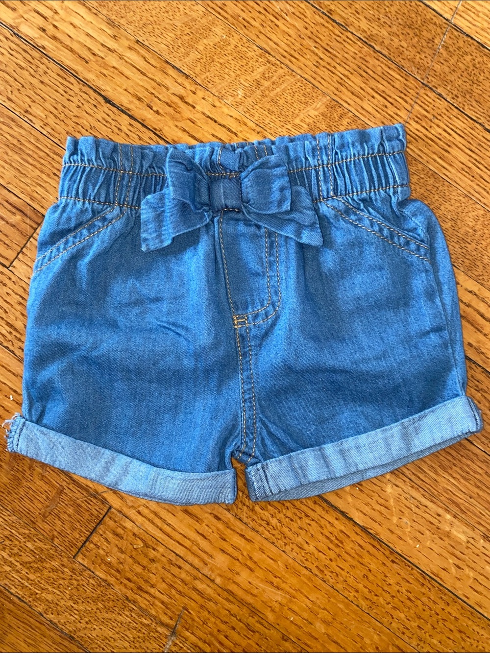 Cat & Jack Denim Bow-Front Shorts in Blue